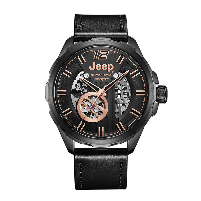 JEEP Grand Cherokee Automatic Mechanical Watch for Men Skeleton Outdoor Sports Mechanical Watch Fashion Classic Men's Watch Belt Waterproof Watch