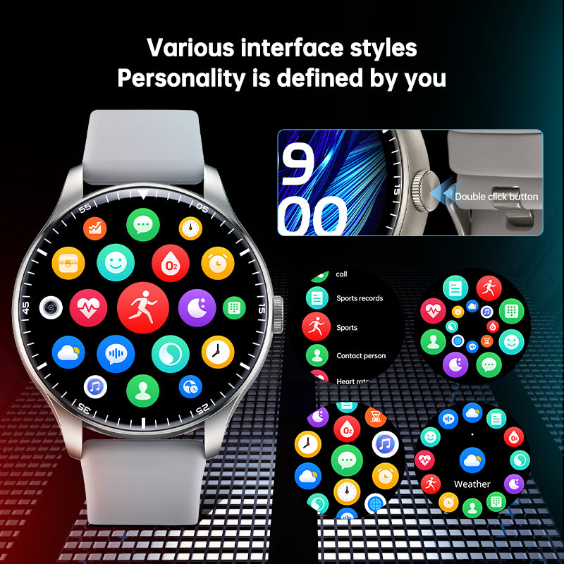 Jeep Z02 Pro Smart Watch Original Waterproof Watch for Women Men 1.53Inch Bluetooth Call Blood Pressure Long Battery Fitness Sports Running Pedometer Watch Calculators Bluetooth Music Alarm Clock For Android IOS Phone