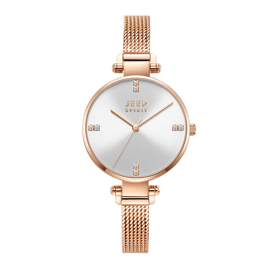 Jeep Quartz Watch for Women Watch Ladies Watch Metal Strap Round Dial Slim Watch Body Simple Style Holiday Gift for Girlfriend