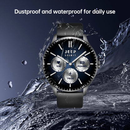 Jeep Z02 Pro Smart Watch Original Waterproof Watch for Women Men 1.53Inch Bluetooth Call Blood Pressure Long Battery Fitness Sports Running Pedometer Watch Calculators Bluetooth Music Alarm Clock For Android IOS Phone